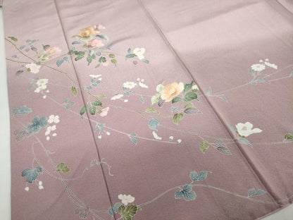 平和屋着物●訪問着　刺繍　草花文　暈し染め　正絹　逸品　DABC2687ud