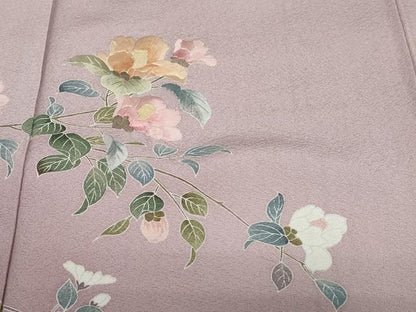 平和屋着物●訪問着　刺繍　草花文　暈し染め　正絹　逸品　DABC2687ud