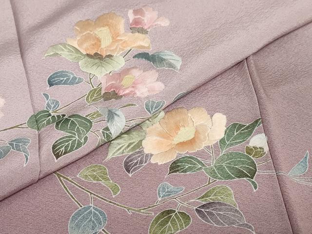平和屋着物●訪問着　刺繍　草花文　暈し染め　正絹　逸品　DABC2687ud