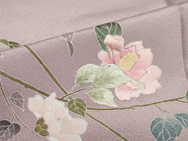 平和屋着物●訪問着　刺繍　草花文　暈し染め　正絹　逸品　DABC2687ud
