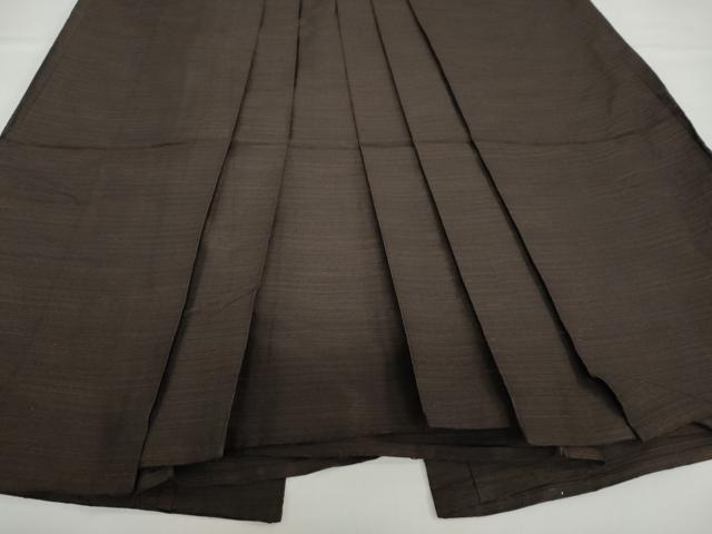平和屋着物●男性　馬乗り袴　紬地　赤墨色　正絹　逸品　DABC2690ud