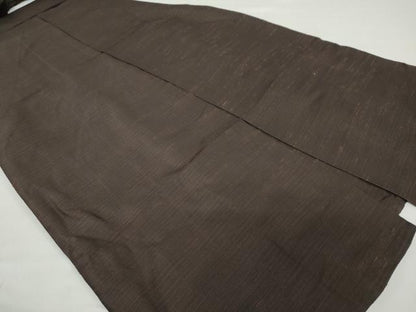 平和屋着物●男性　馬乗り袴　紬地　赤墨色　正絹　逸品　DABC2690ud