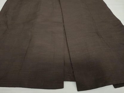 平和屋着物●男性　馬乗り袴　紬地　赤墨色　正絹　逸品　DABC2690ud