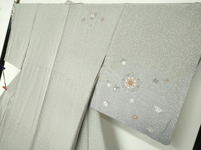 平和屋着物●中国三大刺繍　汕頭刺繍　総刺繍　訪問着　熨斗草花文　暈し染め　金糸　正絹　逸品　未使用　DABC2692ud