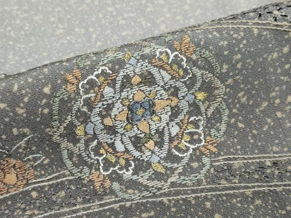 平和屋着物●中国三大刺繍　汕頭刺繍　総刺繍　訪問着　熨斗草花文　暈し染め　金糸　正絹　逸品　未使用　DABC2692ud