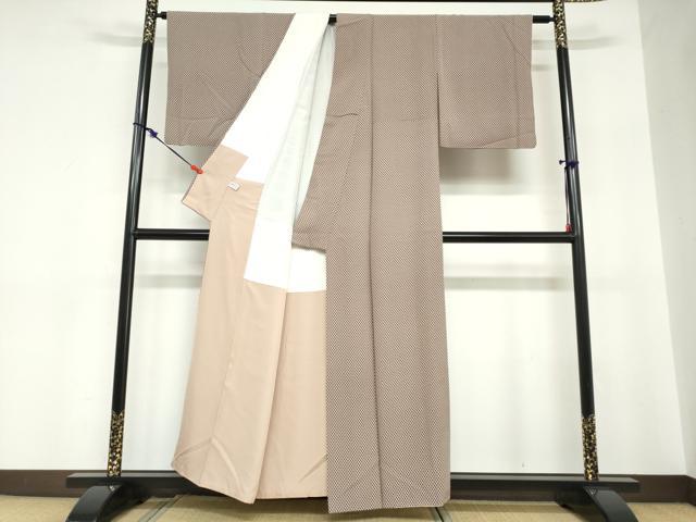 平和屋着物●上質な小紋　菱文　正絹　逸品　DABC2696ud