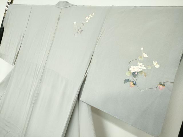 平和屋着物●京加賀友禅　百貫達雄　訪問着　草花文　暈し染め　銀座おゝぎ屋扱い　正絹　逸品　未使用　DABC2701ud