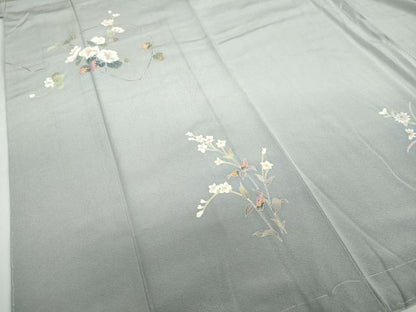 平和屋着物●京加賀友禅　百貫達雄　訪問着　草花文　暈し染め　銀座おゝぎ屋扱い　正絹　逸品　未使用　DABC2701ud