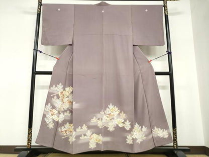 平和屋着物●豪華色留袖　駒刺繍　誰が袖草花文　暈し染め　金彩　正絹　逸品　DABC2704ud