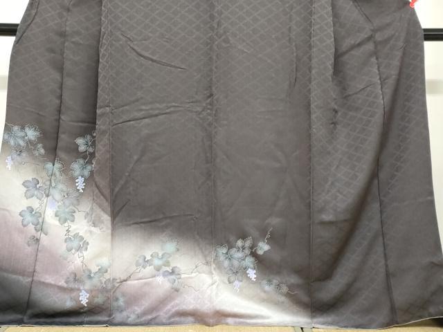 平和屋着物●訪問着　葡萄蔦の葉文　暈し染め　金彩　正絹　逸品　DABC2707ud