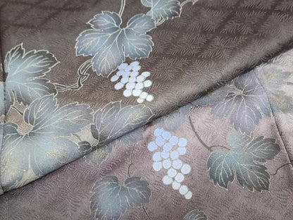 平和屋着物●訪問着　葡萄蔦の葉文　暈し染め　金彩　正絹　逸品　DABC2707ud