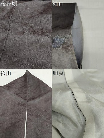 平和屋着物●訪問着　葡萄蔦の葉文　暈し染め　金彩　正絹　逸品　DABC2707ud