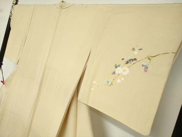 平和屋着物●京加賀友禅　百貫石峰　訪問着　草花文　さが美扱い　正絹　逸品　DABC2709ud