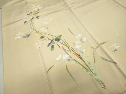 平和屋着物●京加賀友禅　百貫石峰　訪問着　草花文　さが美扱い　正絹　逸品　DABC2709ud