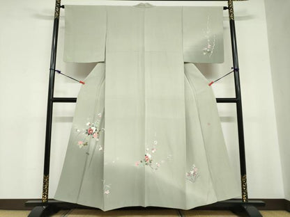 平和屋着物●訪問着　友禅　作家物　草花文　暈し染め　正絹　逸品　DABC2711ud
