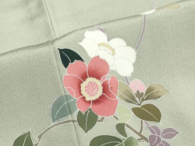 平和屋着物●訪問着　友禅　作家物　草花文　暈し染め　正絹　逸品　DABC2711ud
