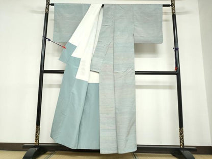 平和屋着物●紅花紬　米沢　霞文　正絹　逸品　DABC2712ud