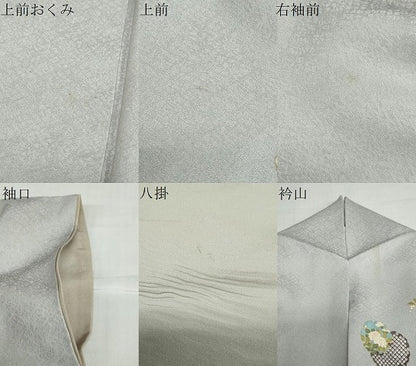 平和屋着物●上質な小紋　雪輪鹿の子草花文　金彩　正絹　逸品　DABC2714ud