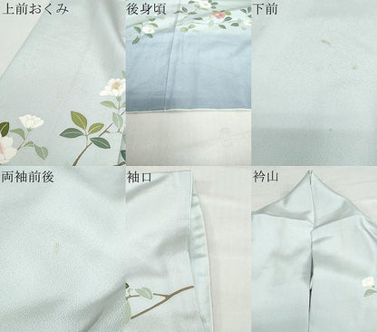 平和屋着物●訪問着　友禅　草花文　暈し染め　正絹　逸品　DABC2718ud
