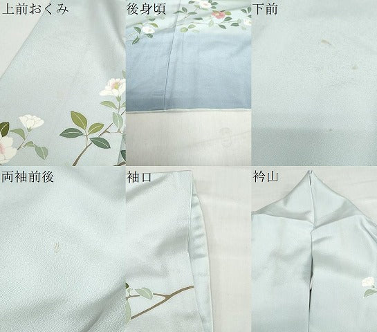 平和屋着物●訪問着　友禅　草花文　暈し染め　正絹　逸品　DABC2718ud