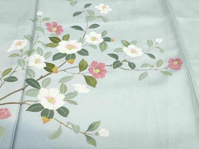 平和屋着物●訪問着　友禅　草花文　暈し染め　正絹　逸品　DABC2718ud
