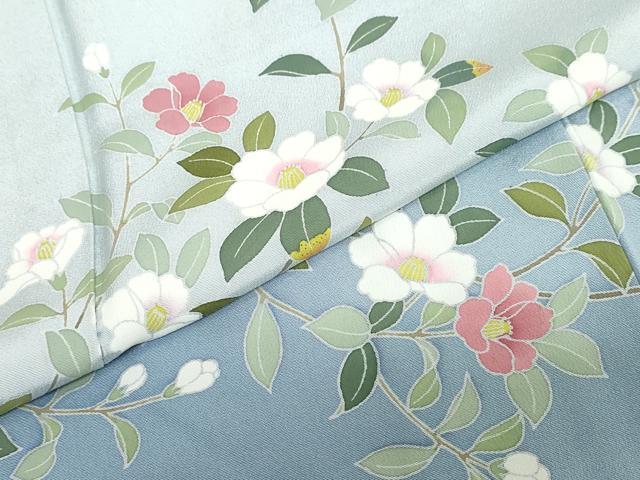 平和屋着物●訪問着　友禅　草花文　暈し染め　正絹　逸品　DABC2718ud