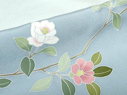 平和屋着物●訪問着　友禅　草花文　暈し染め　正絹　逸品　DABC2718ud