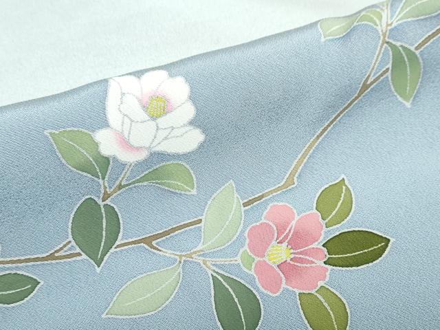 平和屋着物●訪問着　友禅　草花文　暈し染め　正絹　逸品　DABC2718ud