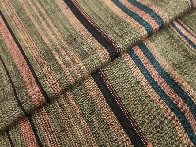 平和屋着物●上質な紬　変わり縞　正絹　逸品　DABC2724ud