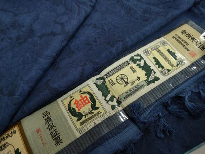 平和屋着物●本場眞綿絢結城紬　幻の辻が花　証紙付き　正絹　逸品　DABC2725ud