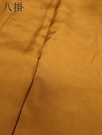 平和屋着物●上質な色無地　黄茶色　お召縮緬　正絹　逸品　未使用　DABC2726ud