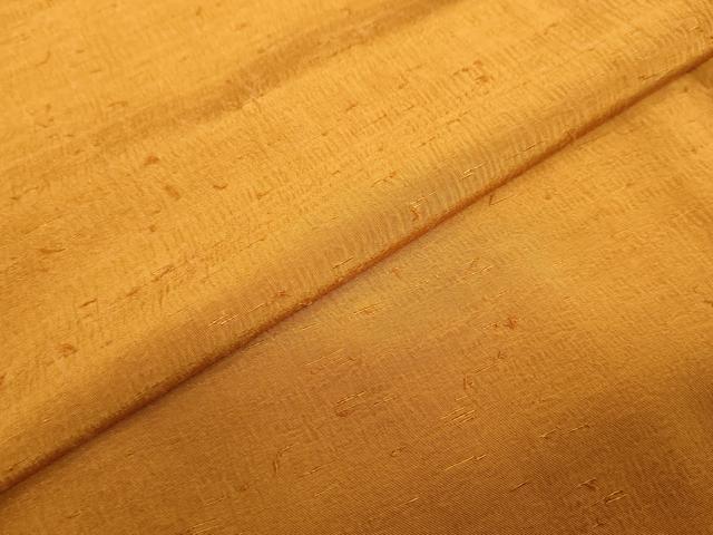 平和屋着物●上質な色無地　黄茶色　お召縮緬　正絹　逸品　未使用　DABC2726ud