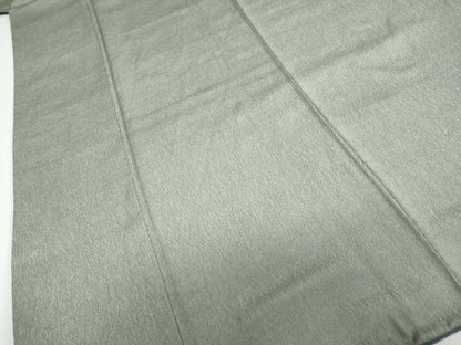 平和屋着物●上質なお召　色無地　山鳩色　正絹　逸品　DABC2731ud