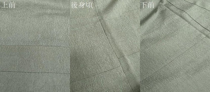 平和屋着物●上質なお召　色無地　山鳩色　正絹　逸品　DABC2731ud
