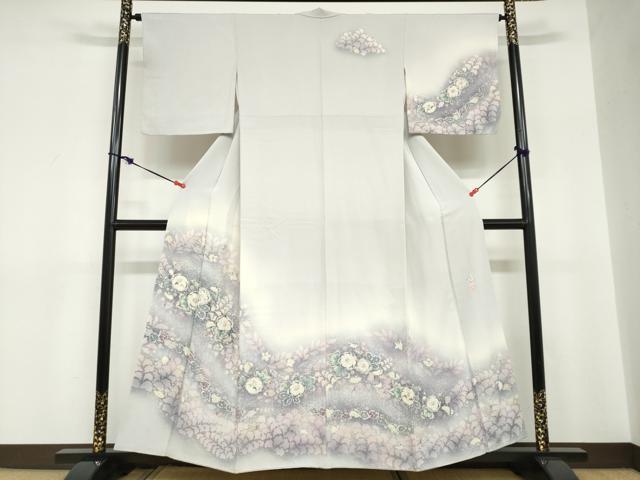平和屋着物●越後十日町の一流染匠　桐屋・翠山工房　訪問着　絞り　辻が花　暈し染め　正絹　逸品　DABC2735ud
