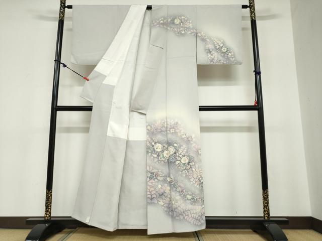 平和屋着物●越後十日町の一流染匠　桐屋・翠山工房　訪問着　絞り　辻が花　暈し染め　正絹　逸品　DABC2735ud