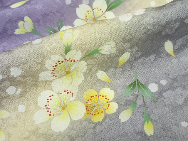 平和屋着物●豪華振袖　舞花文　暈し染め　正絹　逸品　DABC2739ud