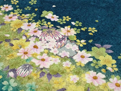 平和屋着物●豪華振袖　駒刺繍　手毬草花文　暈し染め　金彩　正絹　逸品　DABC2741ud