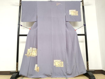 平和屋着物●訪問着　刺繍　草花文　金彩　正絹　逸品　DABC2746ud