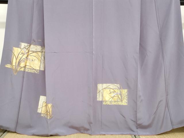 平和屋着物●訪問着　刺繍　草花文　金彩　正絹　逸品　DABC2746ud