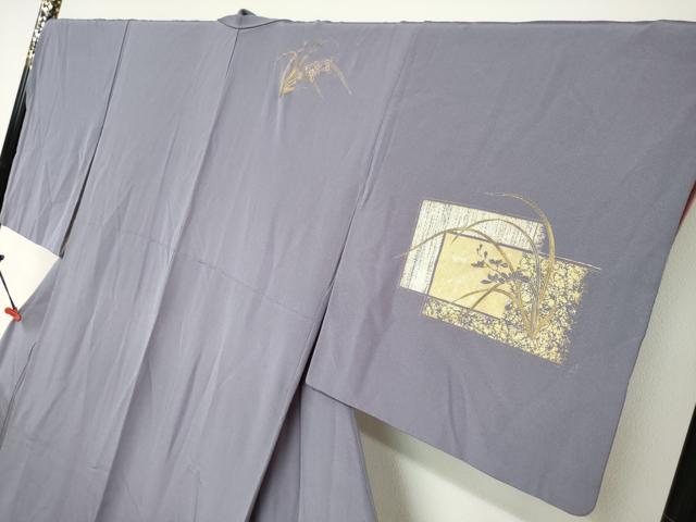 平和屋着物●訪問着　刺繍　草花文　金彩　正絹　逸品　DABC2746ud