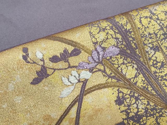平和屋着物●訪問着　刺繍　草花文　金彩　正絹　逸品　DABC2746ud