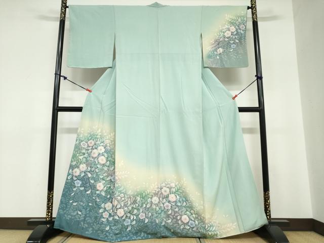 平和屋着物●訪問着　絞り　辻が花　暈し染め　正絹　逸品　DABC2757ud