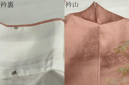 平和屋着物●訪問着　扇面草花文　暈し染め　金彩　正絹　逸品　DABC2760ud
