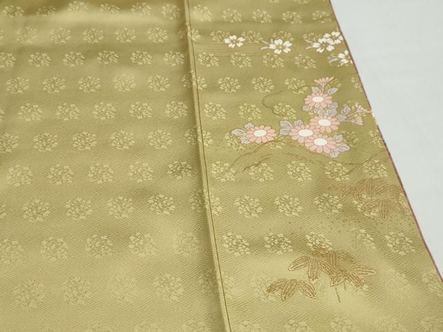 平和屋着物●訪問着　扇面草花文　暈し染め　金彩　正絹　逸品　DABC2760ud