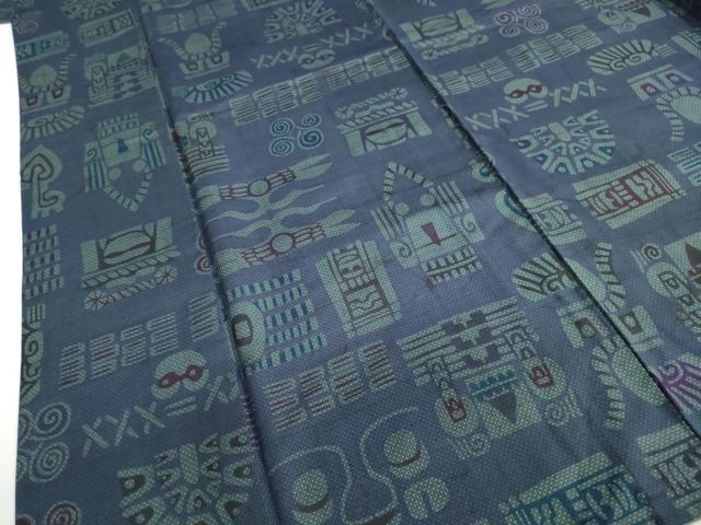平和屋着物●本場大島紬　7マルキ　抽象文様　正絹　逸品　DABC2765ud