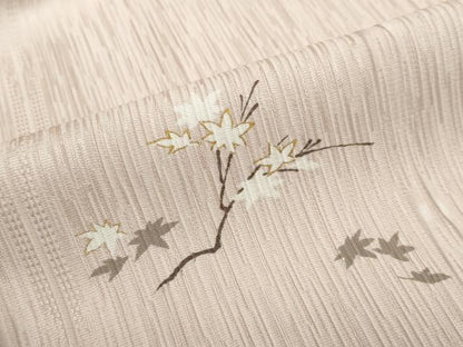 平和屋着物●訪問着　駒刺繍　ふくれ織　松皮菱草花文　金彩　正絹　逸品　DABC2768ud