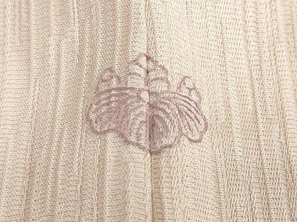 平和屋着物●訪問着　駒刺繍　ふくれ織　松皮菱草花文　金彩　正絹　逸品　DABC2768ud