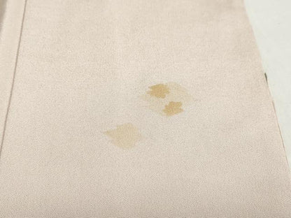 平和屋着物●訪問着　駒刺繍　ふくれ織　松皮菱草花文　金彩　正絹　逸品　DABC2768ud