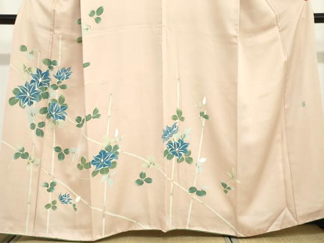 平和屋着物●訪問着　友禅　作家物　朝顔　正絹　逸品　DABC2769ud